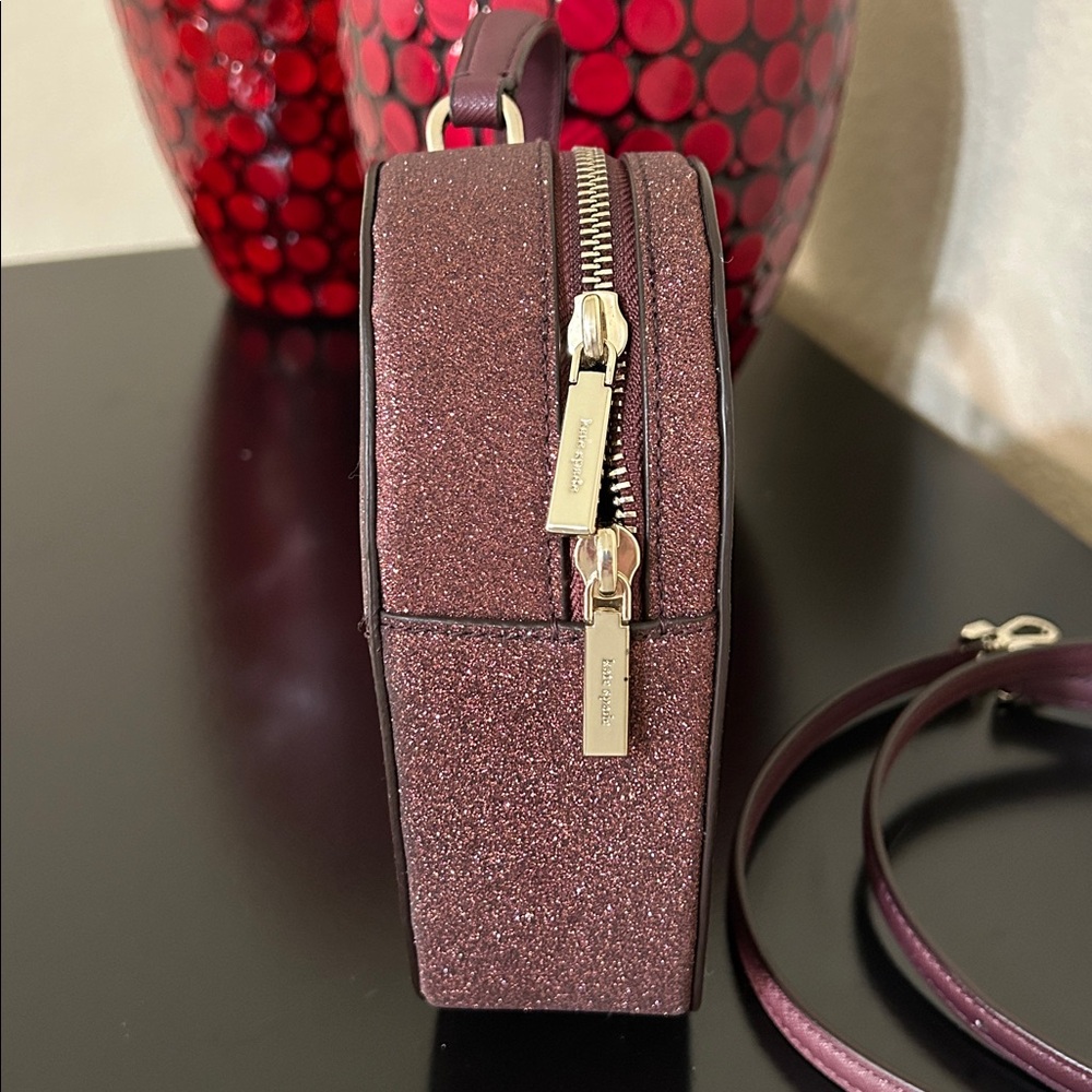 Kate Spade Red Love Shack Glitter Heart Crossbody Bag - MSRP $359 EUC - Picture 6 of 15